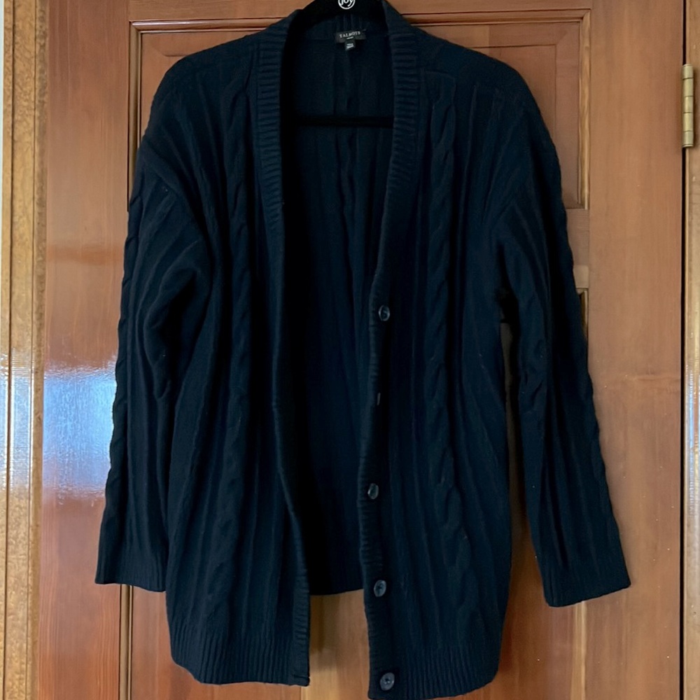 Talbots XLP Indigo Cable Cardigan